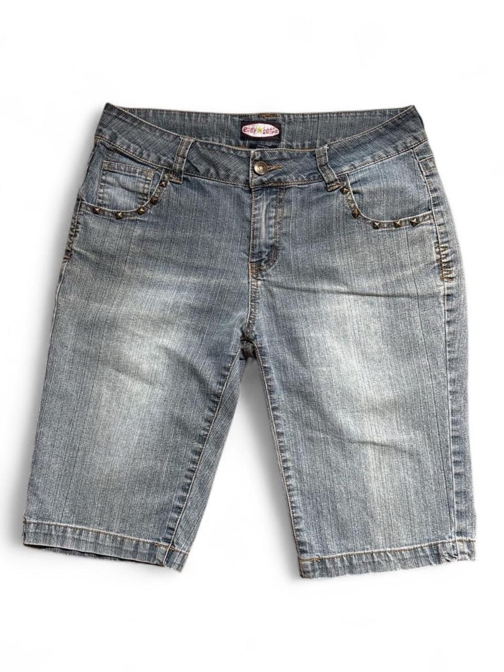 Vintage Y2K Zoey Beth Studded Denim Bermuda Shorts / Long Jorts